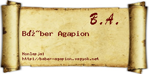Báber Agapion névjegykártya